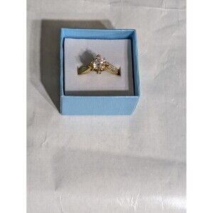 Womens Beautiful Cute Sparkling 1ctw VVS1D Moissanite Gold Vermeil Size 8 Ring